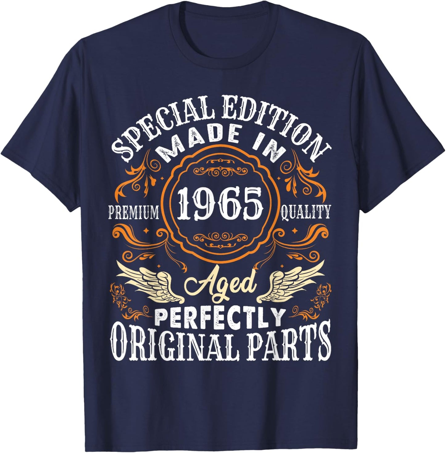 Vintage 1965 60th Birthday 60 Years Old T-Shirt - T-Shirt | Navy