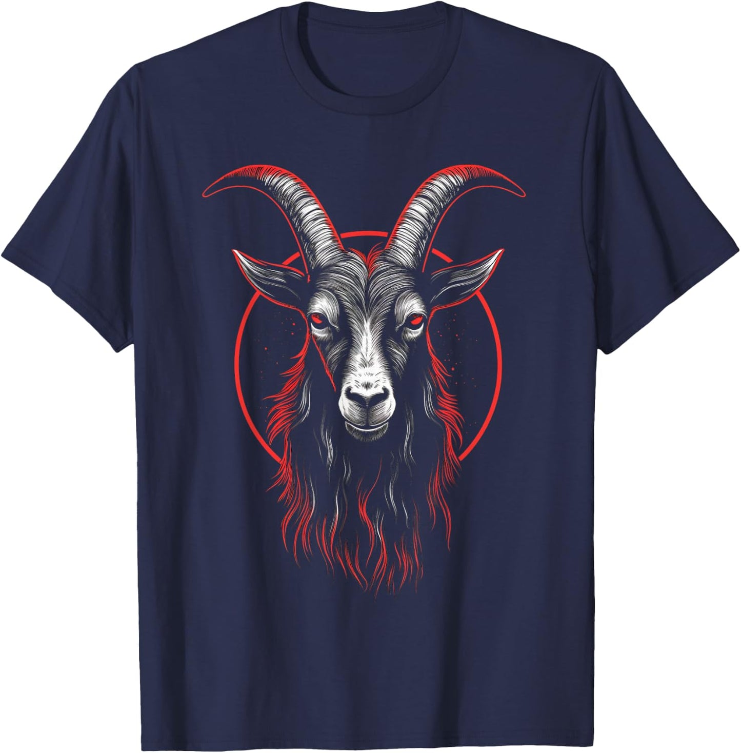 Goat Baphomet Satanic Goat Satanist Halloween Occult T-Shirt - T-Shirt | Navy