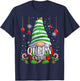 Queen Gnome christmas pajamas matching family group T-Shirt - T-Shirt | Navy