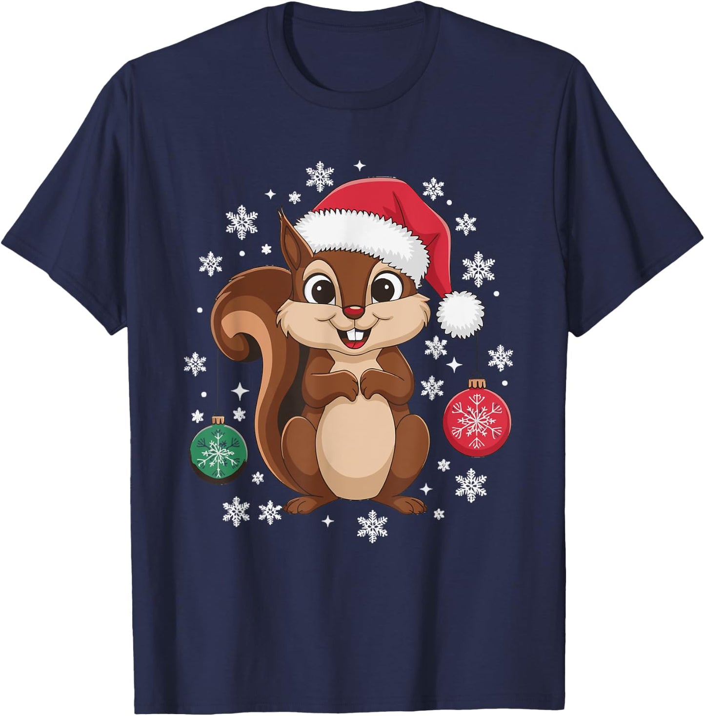 Squirrel Christmas T-Shirt - T-Shirt | Navy