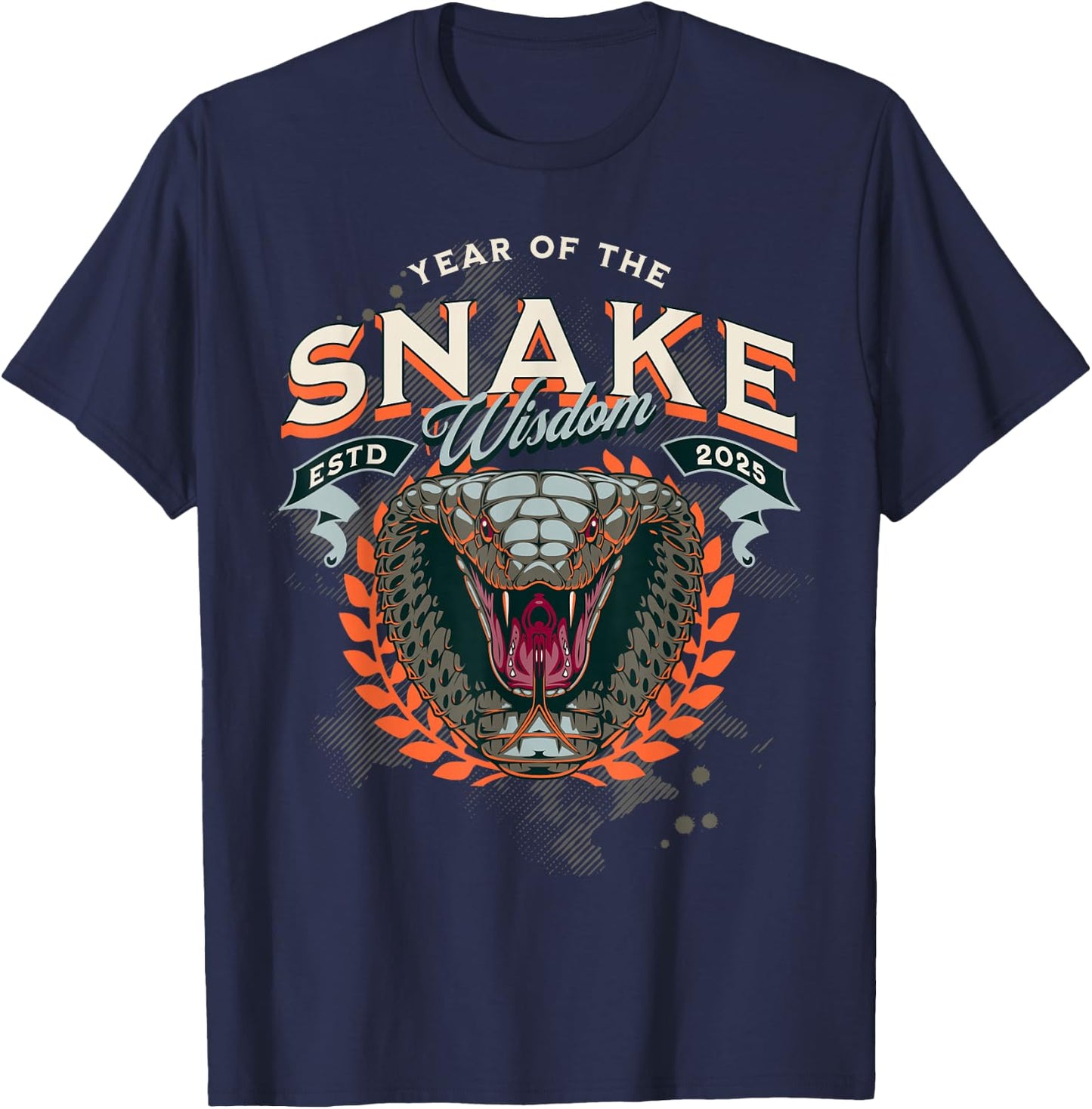 Celebrate Chinese New Year of the Snake 2025 Cobra Men Women T-Shirt - T-Shirt | Navy