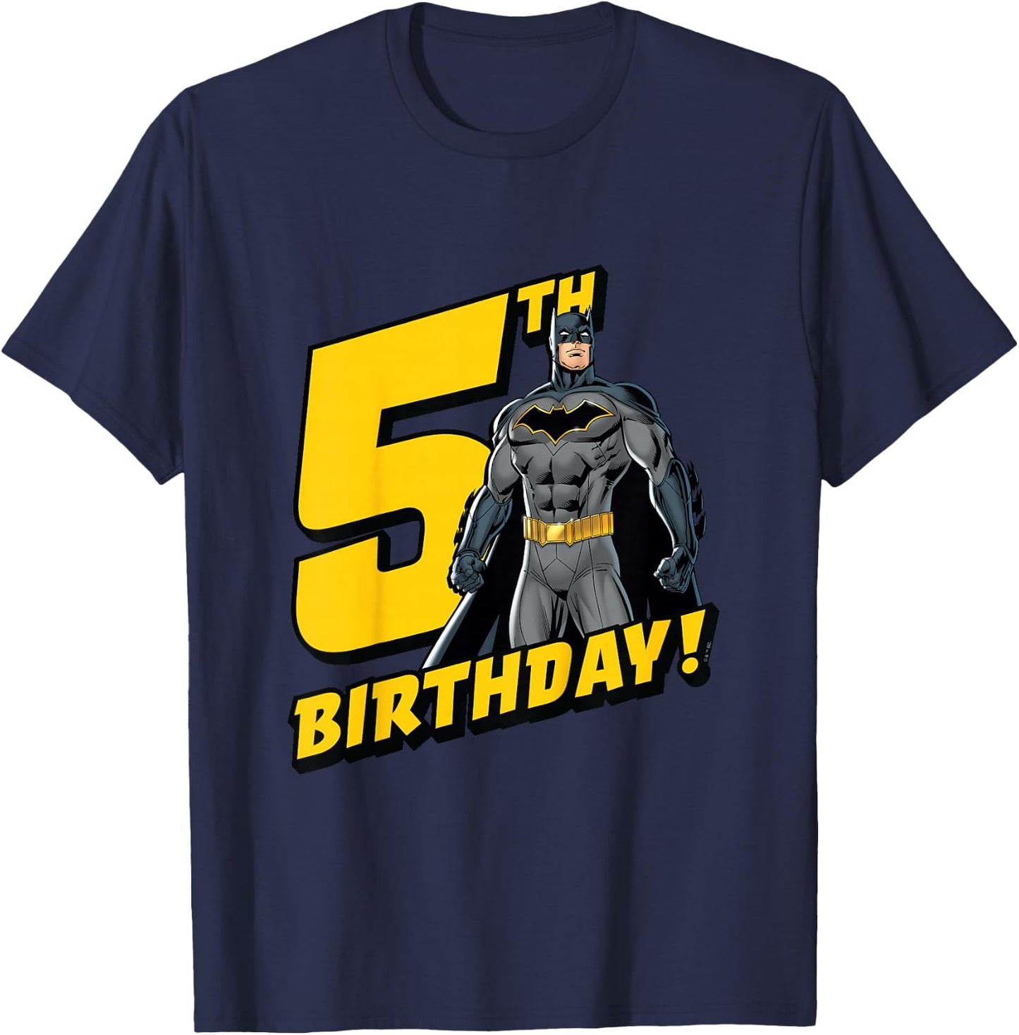 Kids Batman 5th Birthday T-Shirt - T-Shirt | Navy