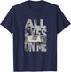 Grey All Eyes On Me Monochrome Color Graphic T-Shirt - T-Shirt | Navy