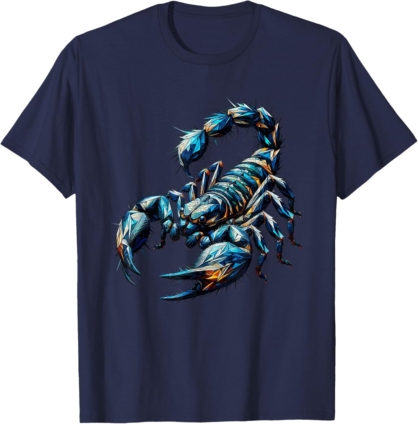 Polygon Art Scorpion Scorpions T-Shirt - T-Shirt | Navy