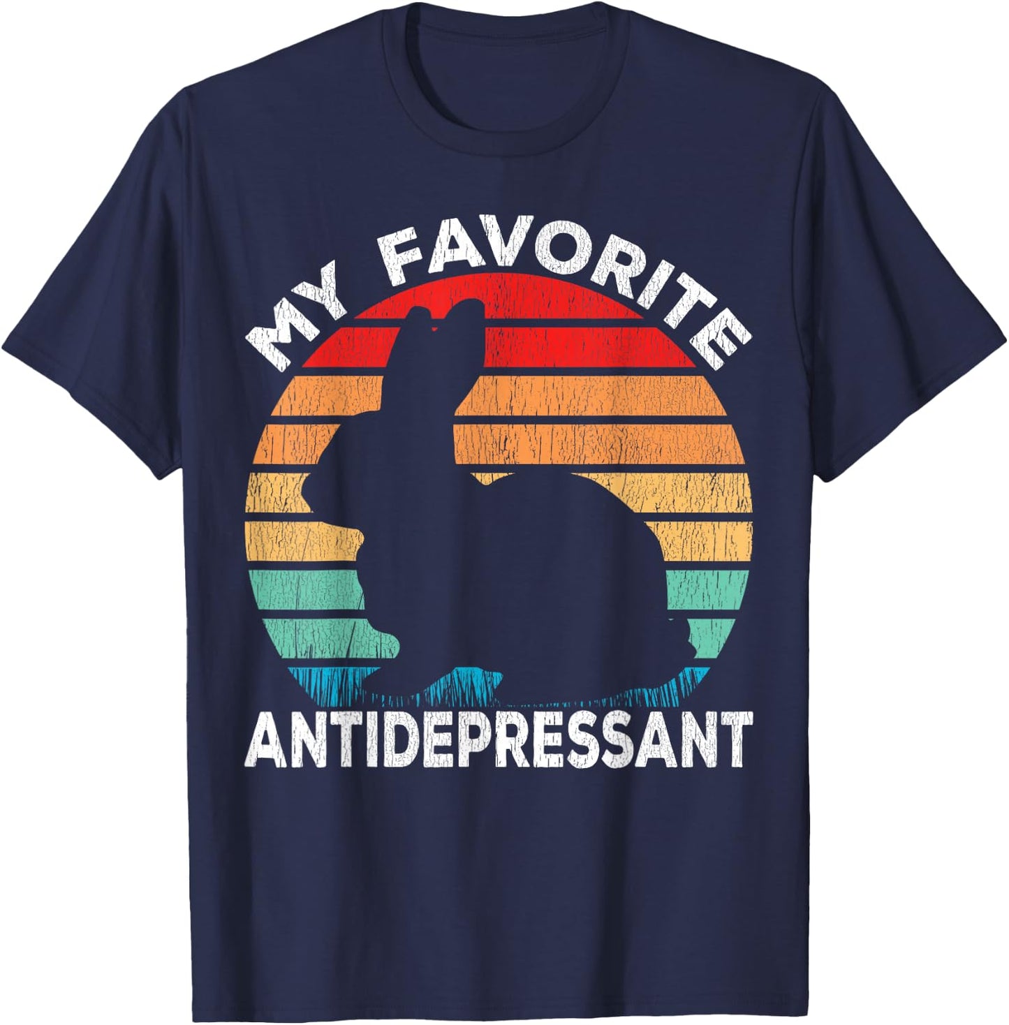 Bunny Antidepressant - Bunny Lover Funny T-Shirt - T-Shirt | Navy