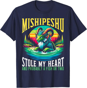 Mishipeshu Mythical Creature Cryptozoology Cryptid T-Shirt - T-Shirt | Navy