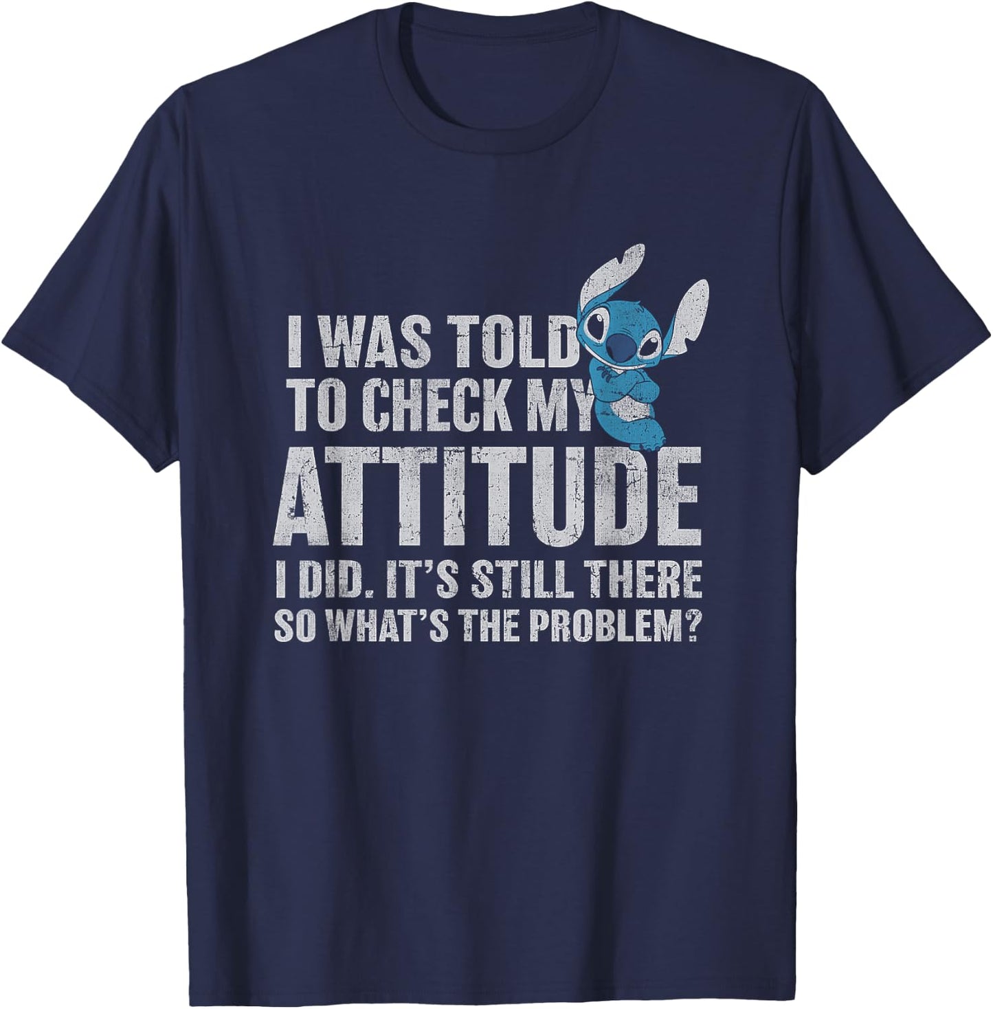 Disney Lilo & Stitch Attitude Problem Alien T-Shirt - T-Shirt | Navy