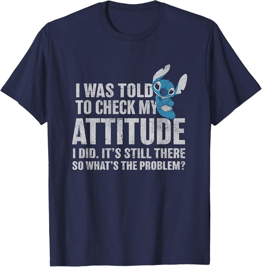 Disney Lilo & Stitch Attitude Problem Alien T-Shirt - T-Shirt | Navy
