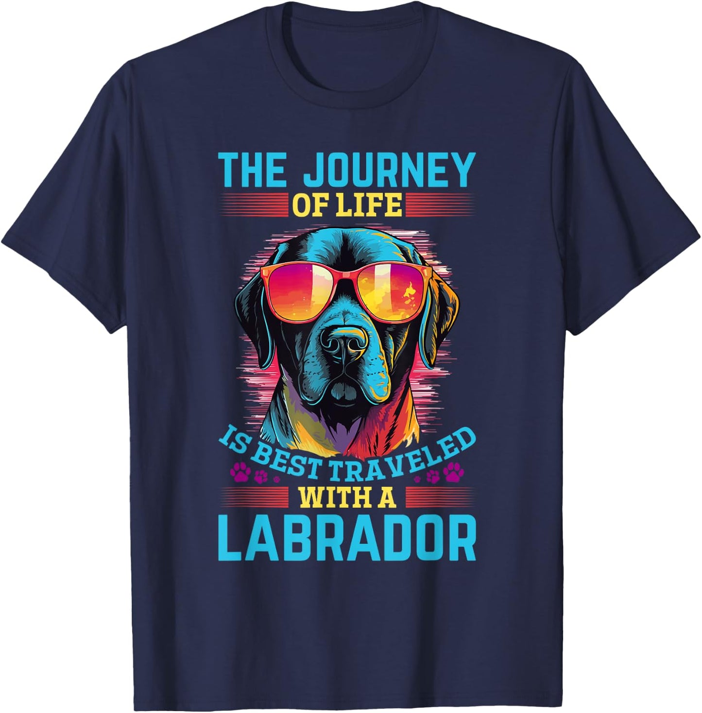 Labrador Retriever Dog Breed Pet - The Journey of life T-Shirt - T-Shirt | Navy