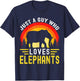 Just A Guy Who Loves Elephants Retro Vintage Elephant T-Shirt - T-Shirt | Navy