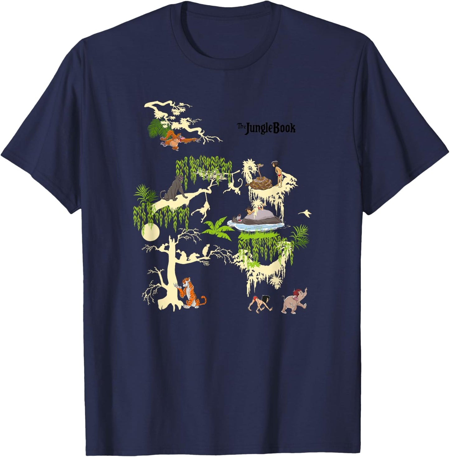 Disney The Jungle Book Scenes Group Poster T-Shirt - T-Shirt | Navy