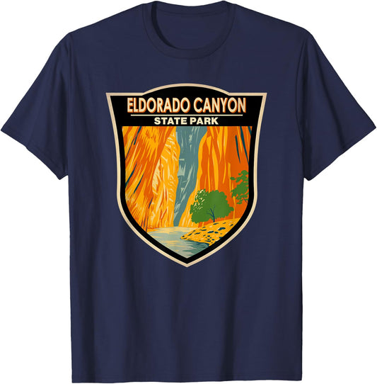 Eldorado Canyon State Park Colorado Badge Vintage T-Shirt - T-Shirt | Navy