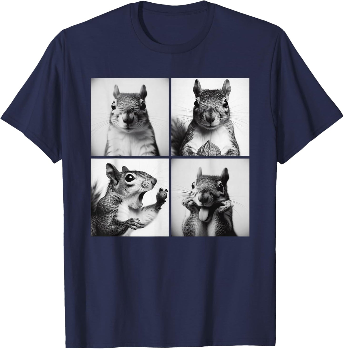 Photobooth Funny Animal Squirrel Vintage Selfie Photoshoots T-Shirt - T-Shirt | Navy