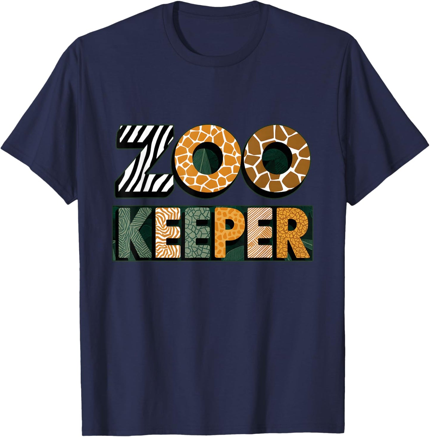 Zoo Keeper Costume Adult Halloween Party Safari Zookeeper T-Shirt - T-Shirt | Navy