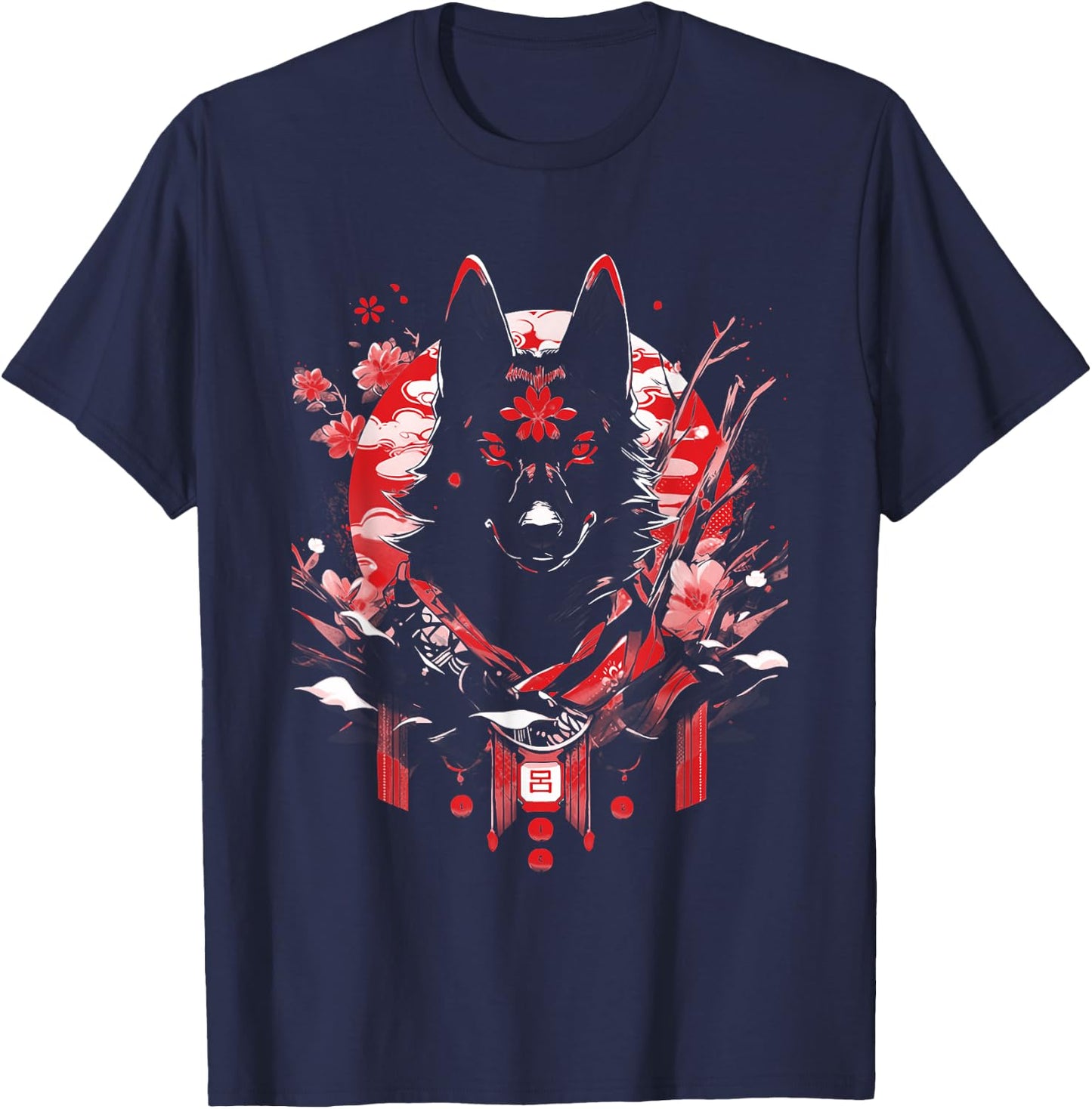 Sable Black German Shepherd Dog Ninja Samurai Japanese Cute T-Shirt - T-Shirt | Navy