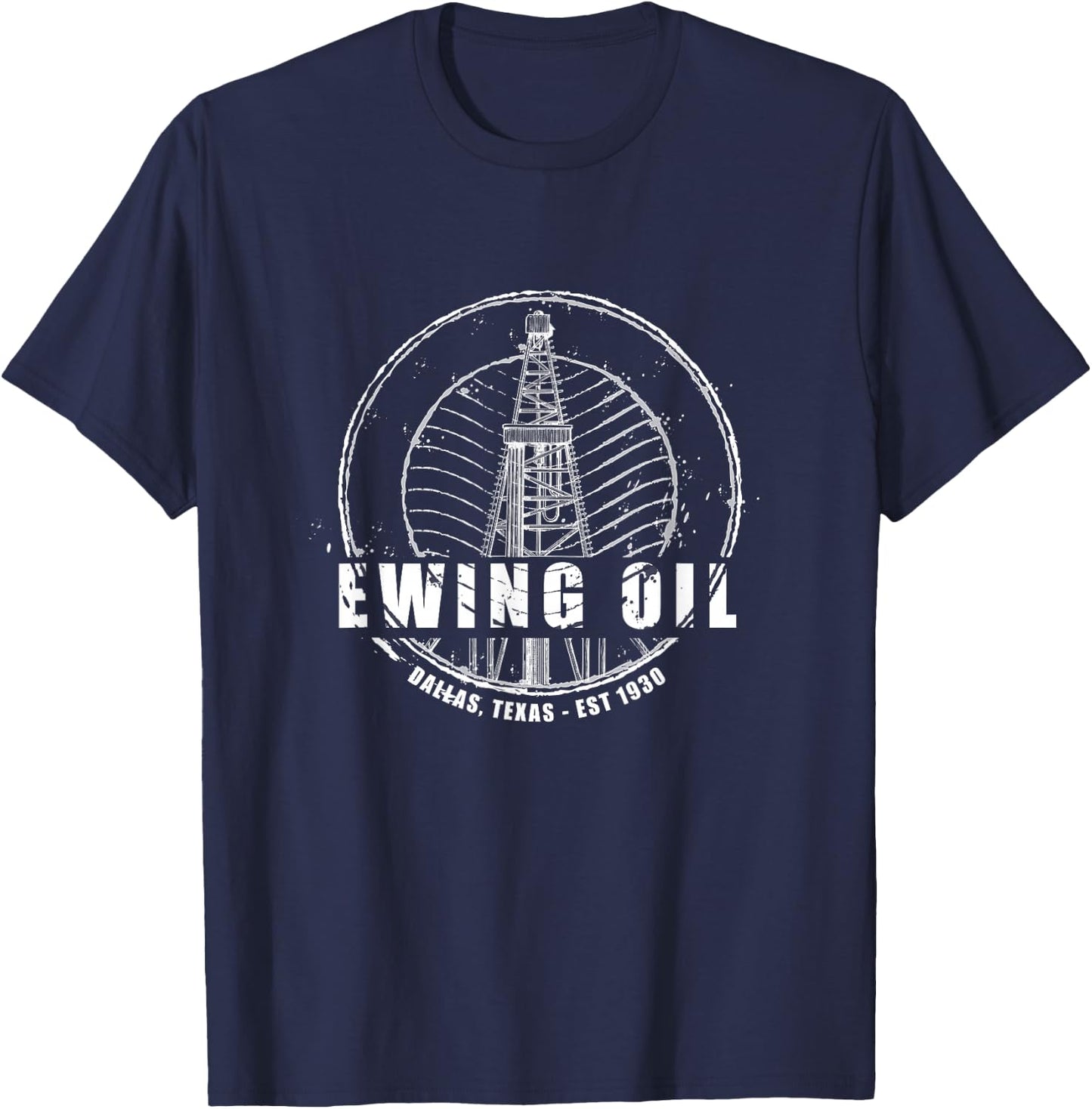 DALLAS | Ewing Oil Company Classic 80er Jahre TV T-Shirt - T-Shirt | Navy