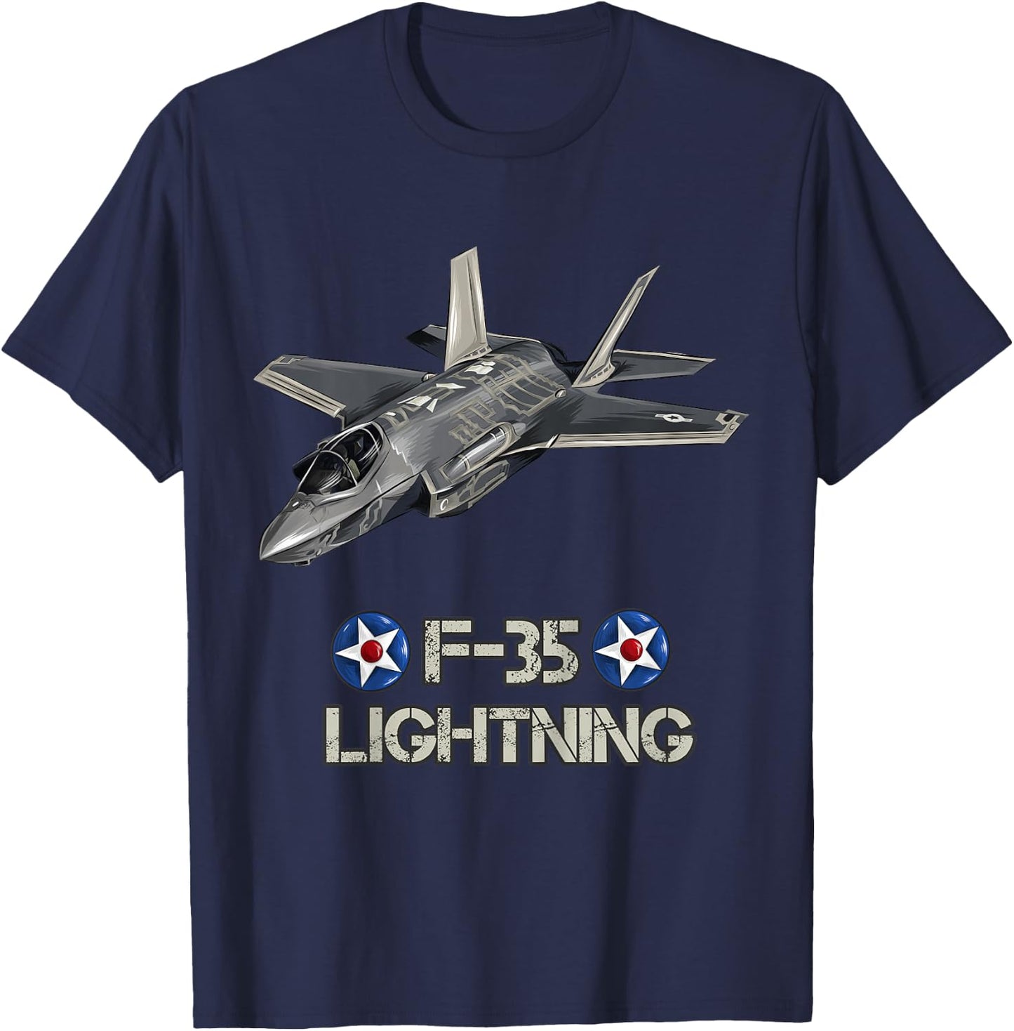 American Aircraft Stealth Fighter F35 lightning T-Shirt - T-Shirt | Navy