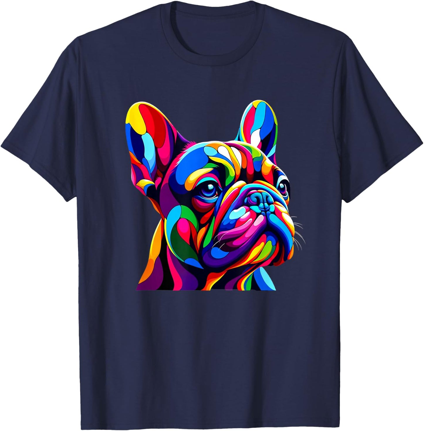 Pop Art French Bulldog Frenchie Bulldogs Frenchies T-Shirt - T-Shirt | Navy