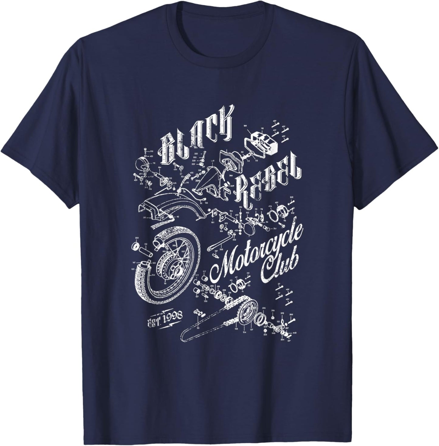Black Rebel Motorcycle Club Moto , Black, S T-Shirt - T-Shirt | Navy