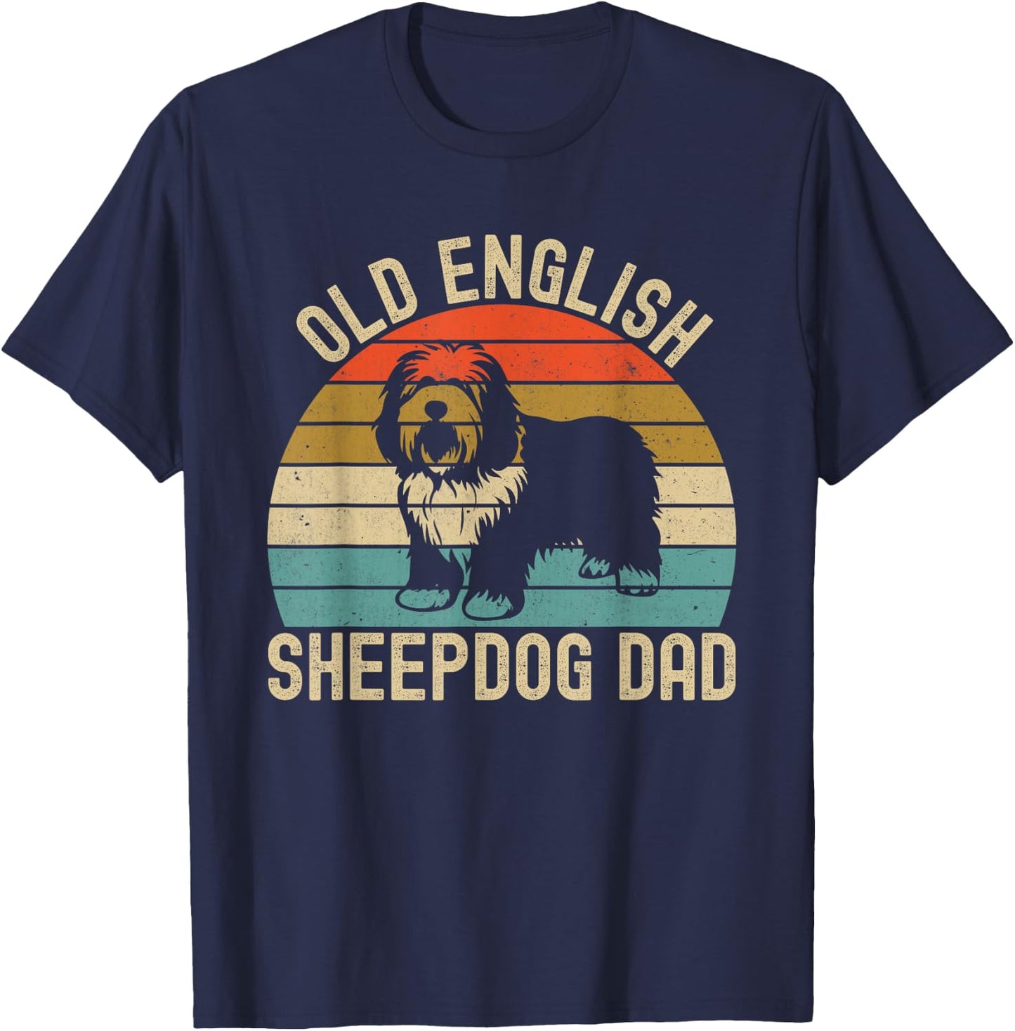 Old English Sheepdog Dad T-Shirt - T-Shirt | Navy