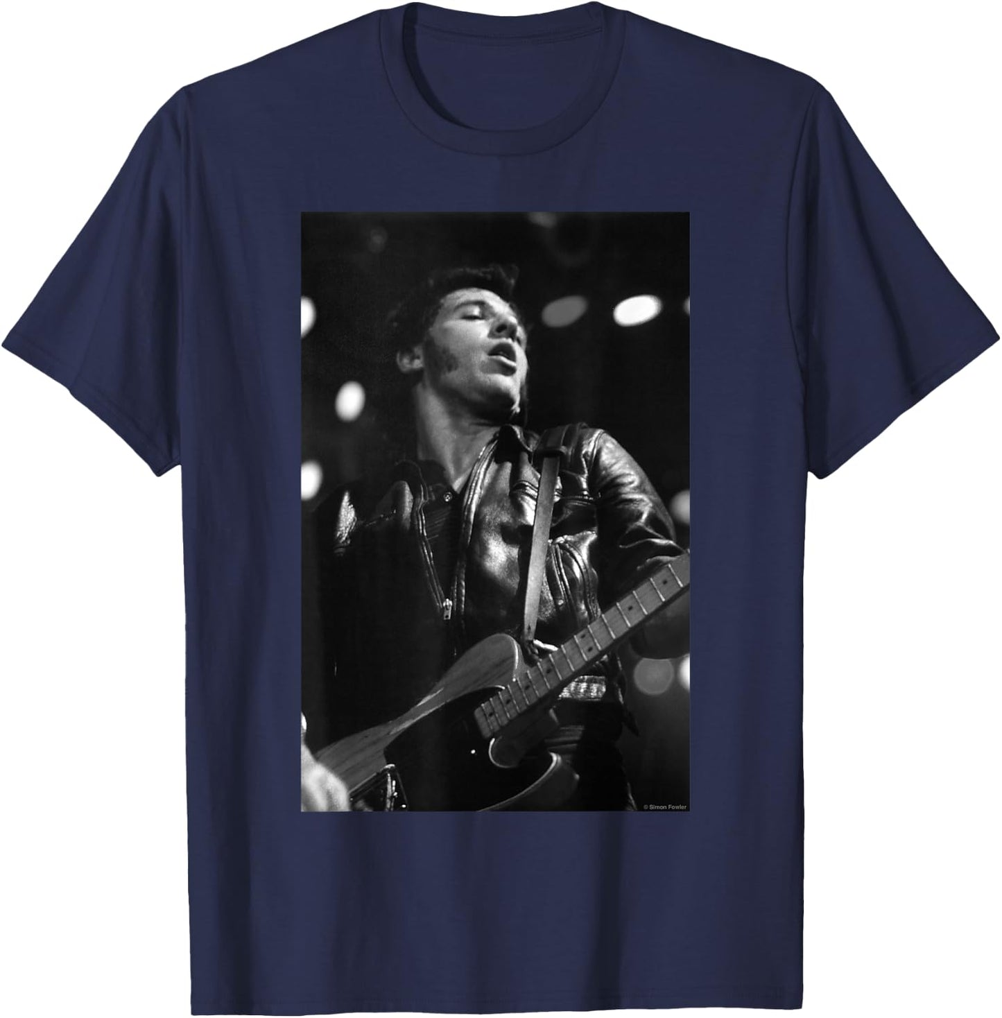 Bruce Springsteen Live At Wembley by Simon Fowler , Black, S T-Shirt - T-Shirt | Navy