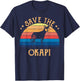 Vintage Retro Sunset Save The Okapi T-Shirt - T-Shirt | Navy
