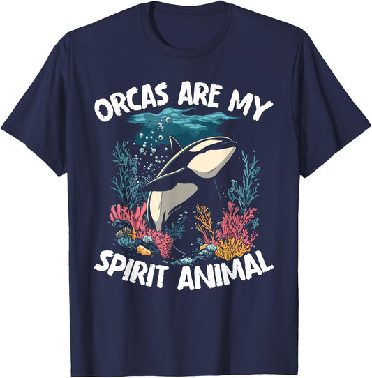 Orcas Are My Spirit Animal - Orca Whale T-Shirt - T-Shirt | Navy