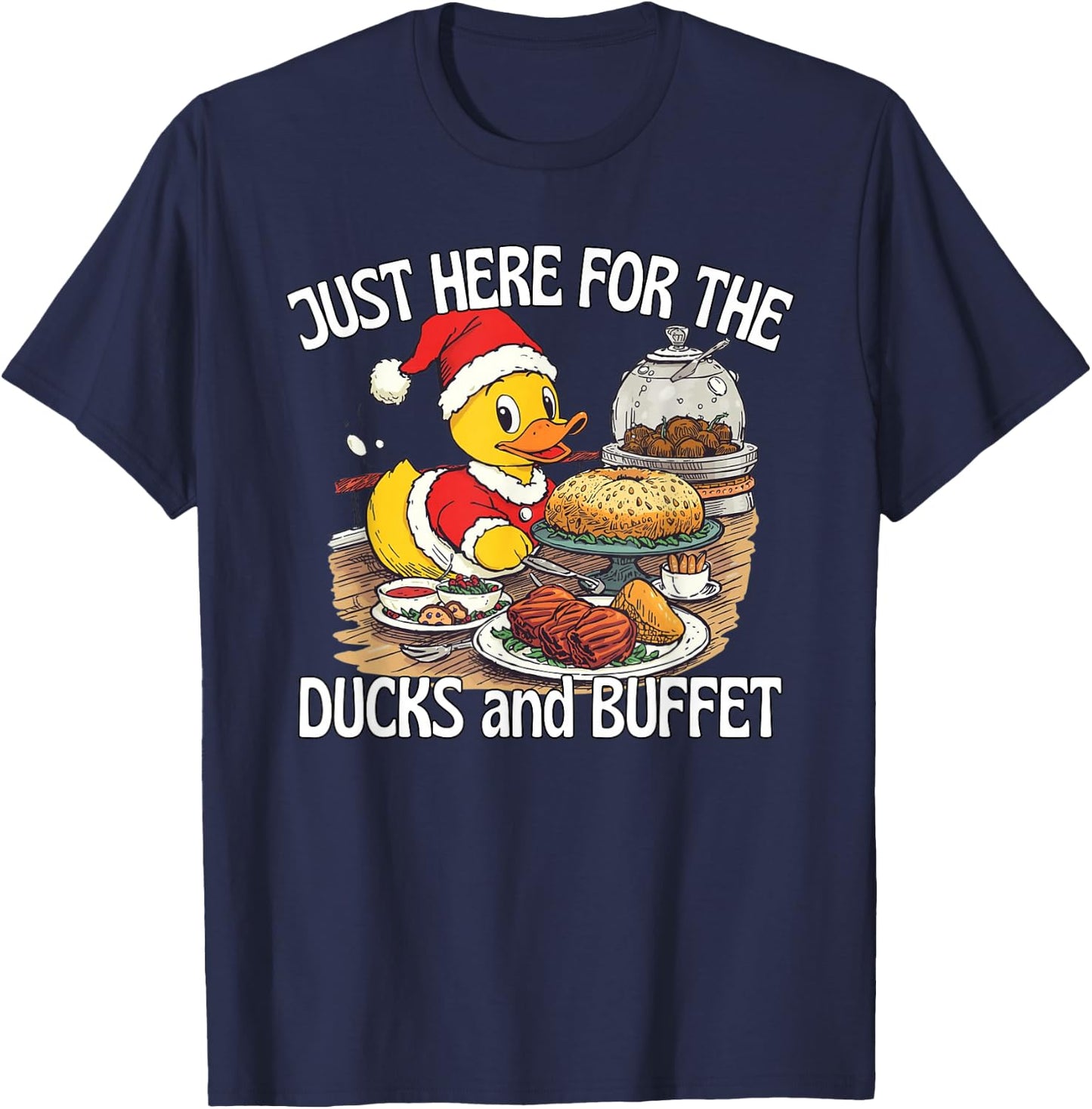 Just Here for The Ducks and Buffet Cruise Ship Holiday Fun T-Shirt - T-Shirt | Navy