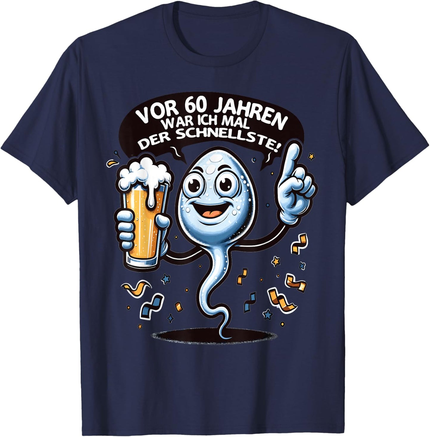 Vor 60 Jahren war Ich mal der Schnellste 60. Geburtstag T-Shirt - T-Shirt | Navy