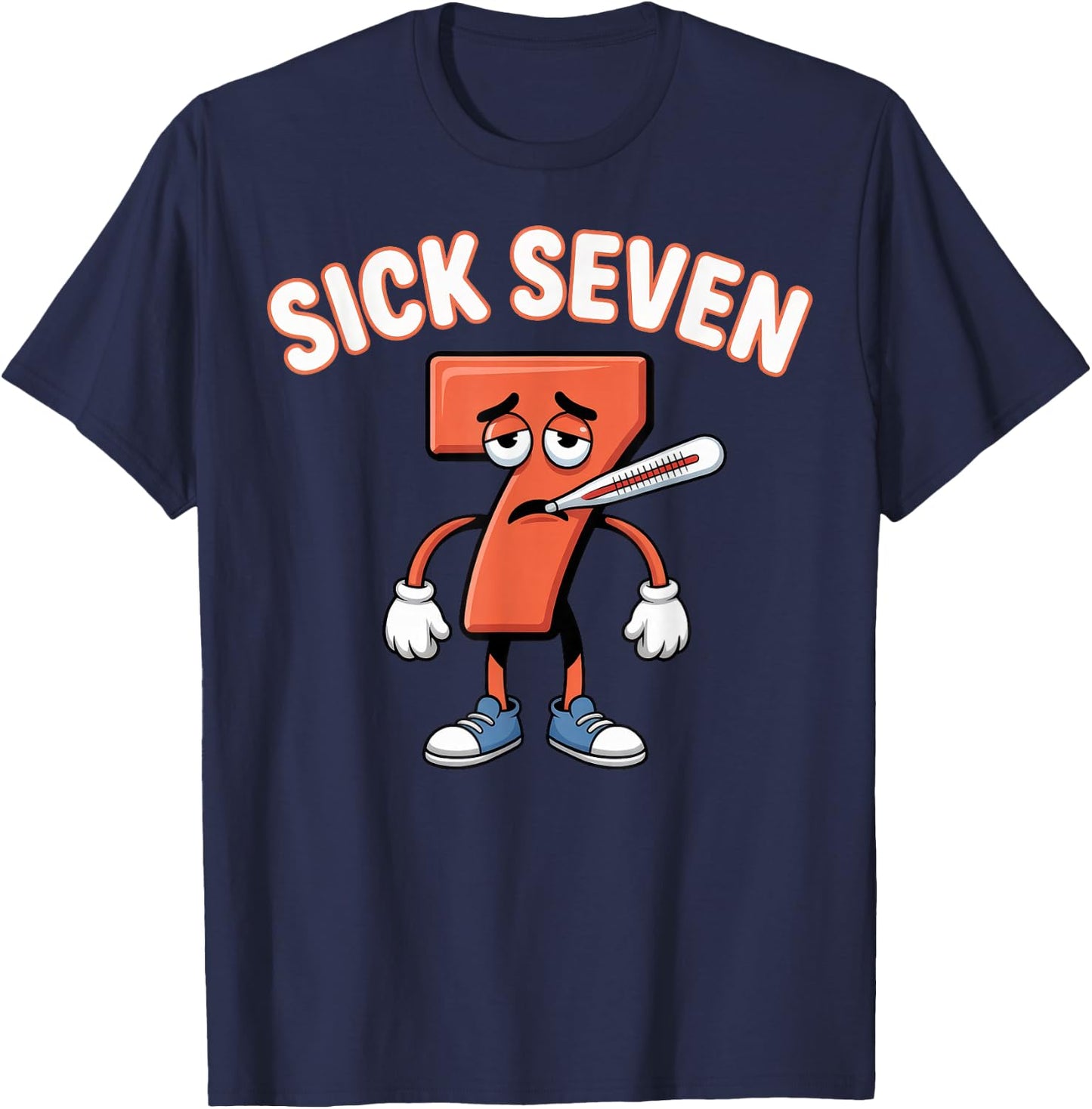 Sick Seven Meme Six Seven Fun Wordplay T-Shirt - T-Shirt | Navy