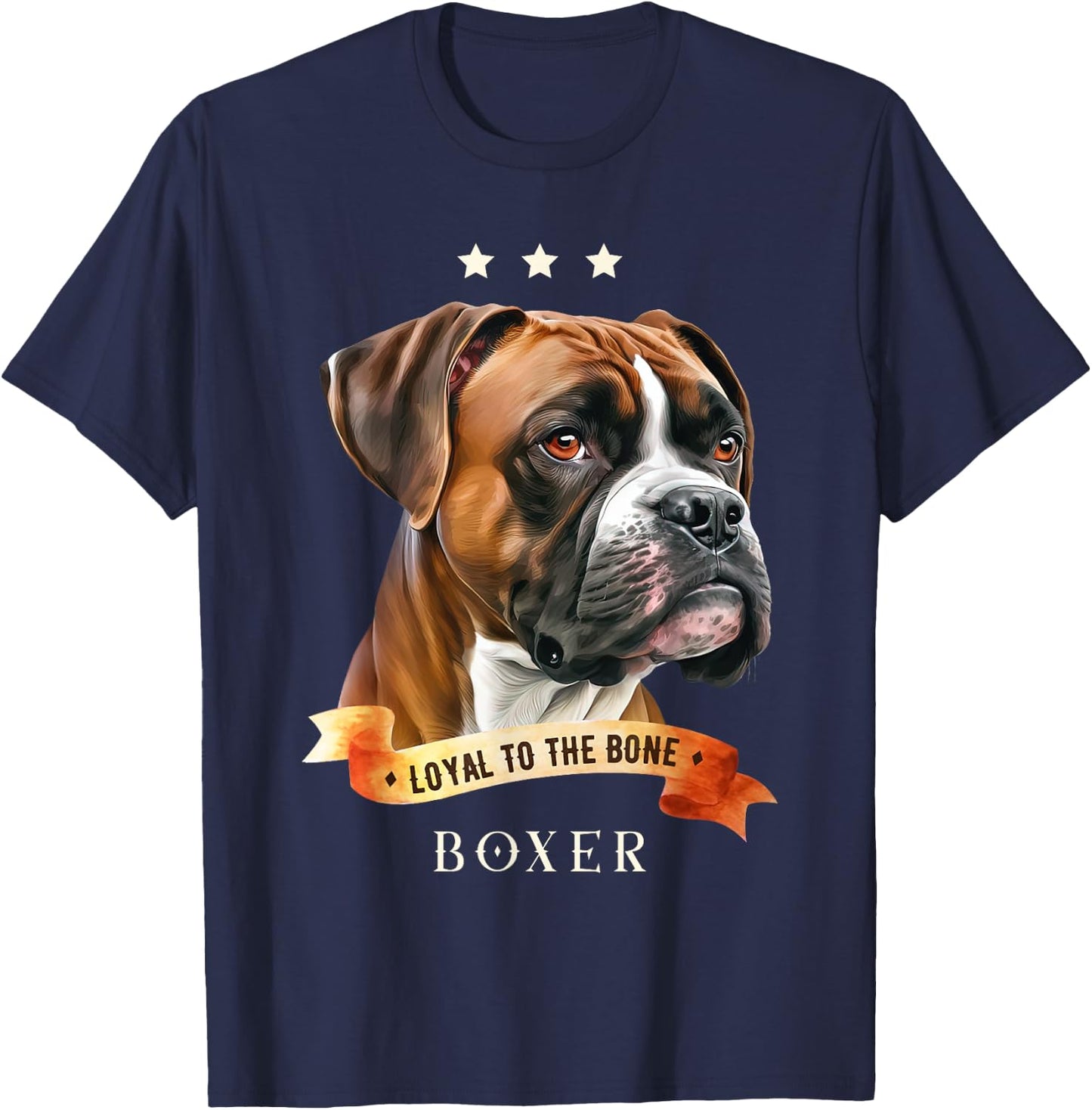 Loyal To The Bone Boxer Boxer Loyal Dogs T-Shirt - T-Shirt | Navy