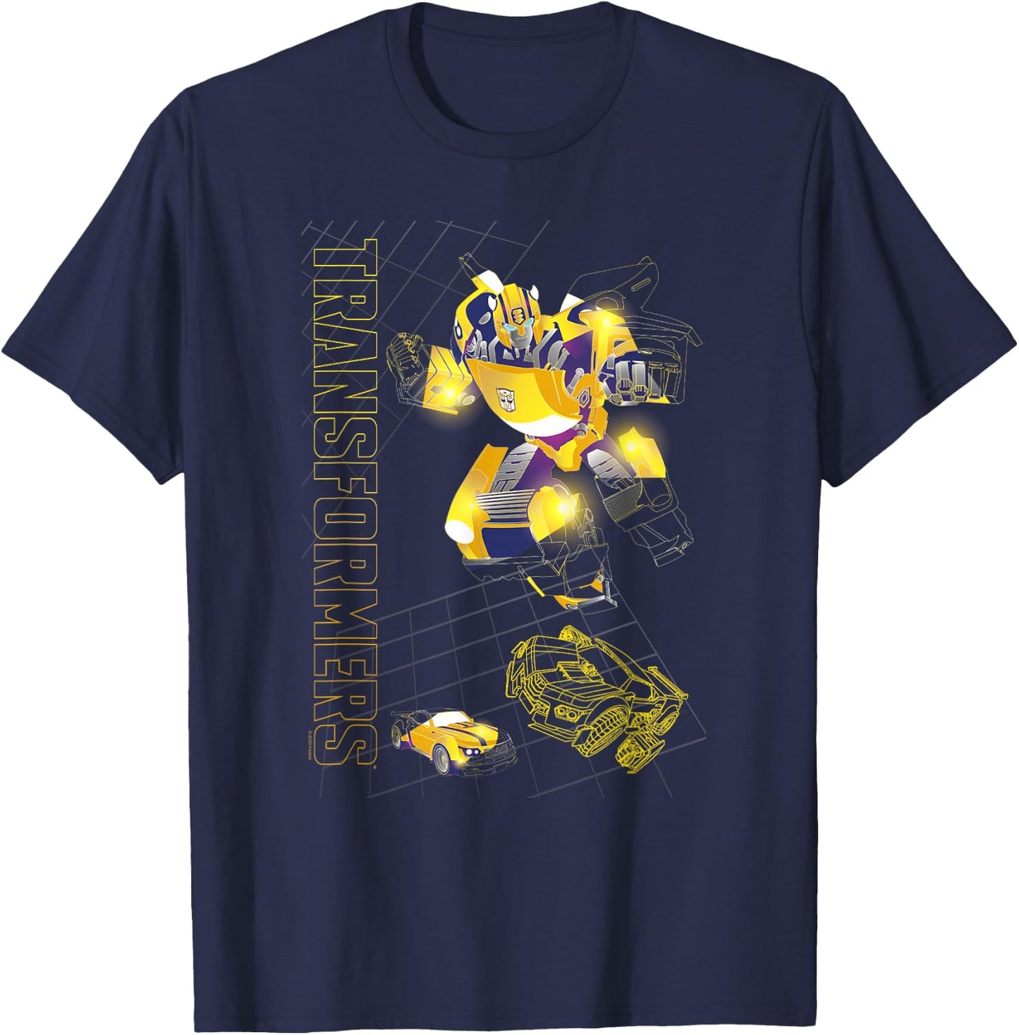 Transformers Evergreen Bumblebee Ready To Fight Logo T-Shirt - T-Shirt | Navy