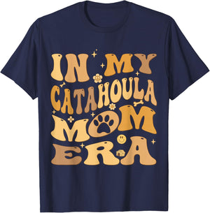In My Catahoula Mom Era Groovy Catahoula Leopard Dog Owner T-Shirt - T-Shirt | Navy
