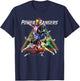 Power Rangers Rainbow Pyramid Retro Action Portrait Small T-Shirt - T-Shirt | Navy
