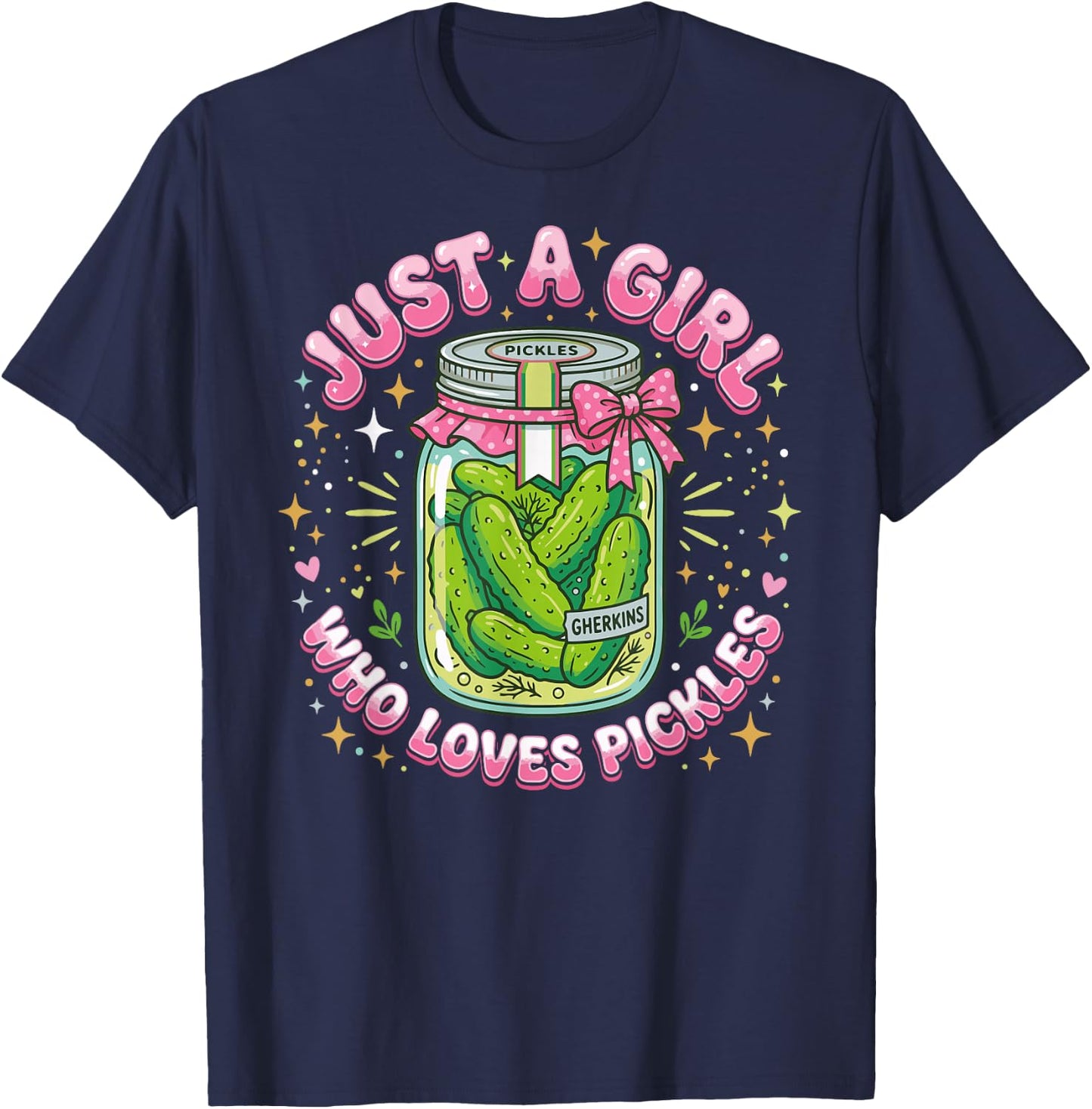 Funny Toddler Pickle Costume, Just a Girl who Loves Pickles T-Shirt - T-Shirt | Navy