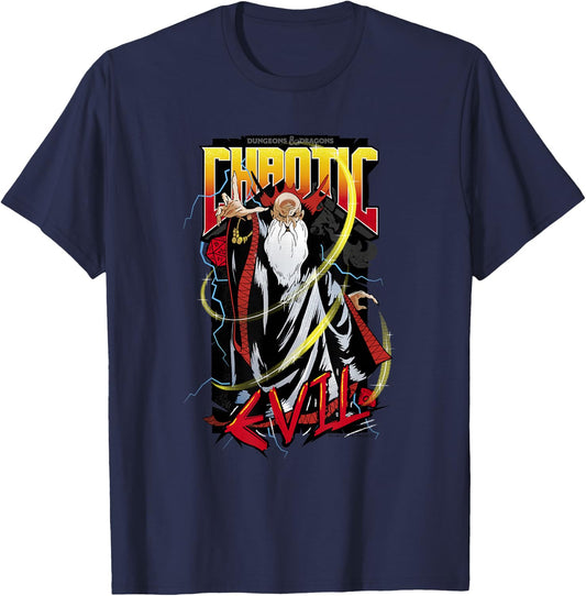 Dungeons & Dragons Wizard Chaotic Evil Poster T-Shirt - T-Shirt | Navy