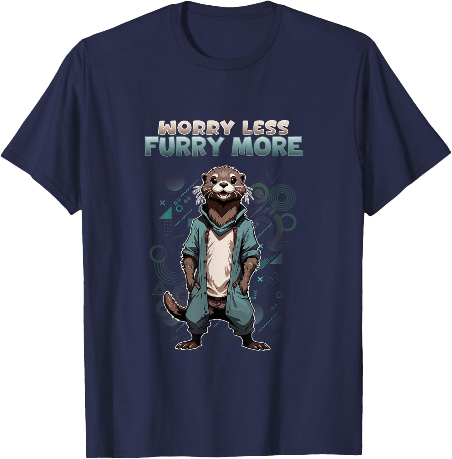 Worry Less Furry More I Otter Furries Cosplay Fandom T-Shirt - T-Shirt | Navy