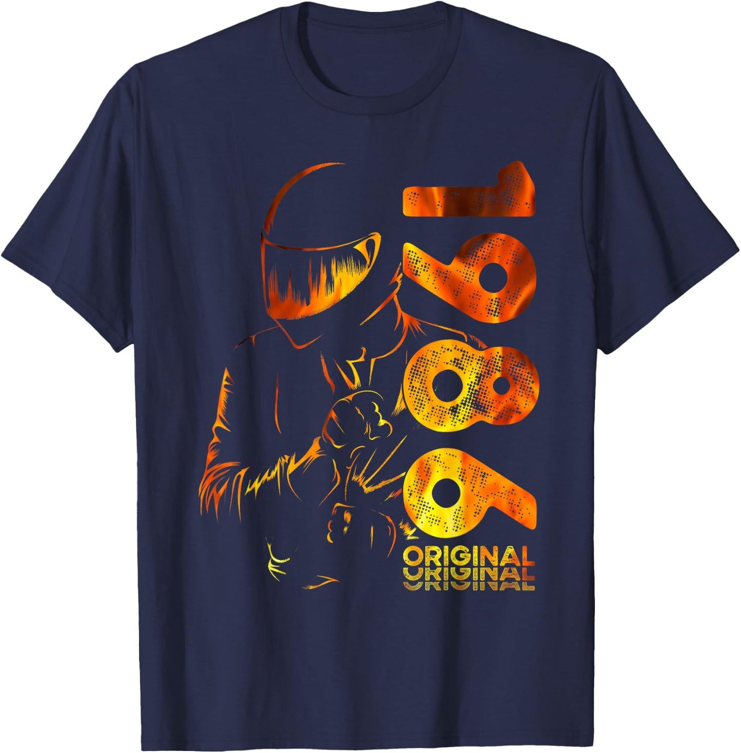 40e Anniversaire Homme Moto Motard Biker 1986 T-Shirt - T-Shirt | Navy