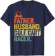 Father Husband Golf Cart Racer Vintage Funny Golfing T-Shirt - T-Shirt | Navy