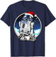 Star Wars Holiday Santa Hat Christmas R2-D2 Circle T-Shirt - T-Shirt | Navy