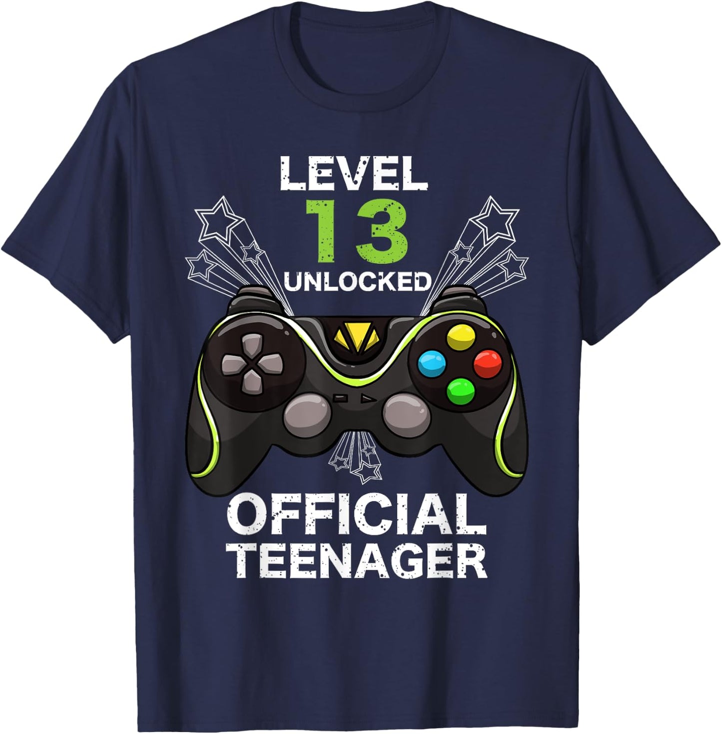 Funny Level 13 Unlocked Official Teenager Cool Birthday Gift T-Shirt - T-Shirt | Navy