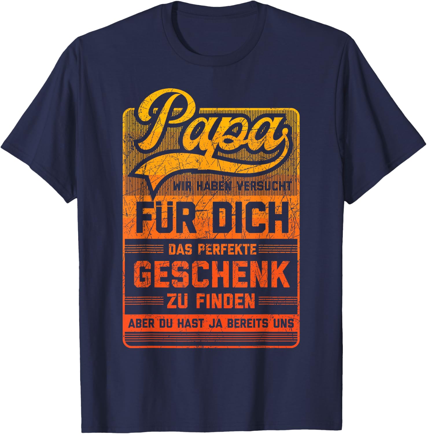 Papa und Vater Lustiger Spruch witziges Vatertag Herren T-Shirt - T-Shirt | Navy