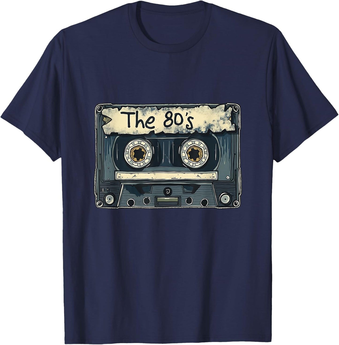 Nostalgic 80's 90's Retro Cassette Mix Tape Throwback Party T-Shirt - T-Shirt | Navy