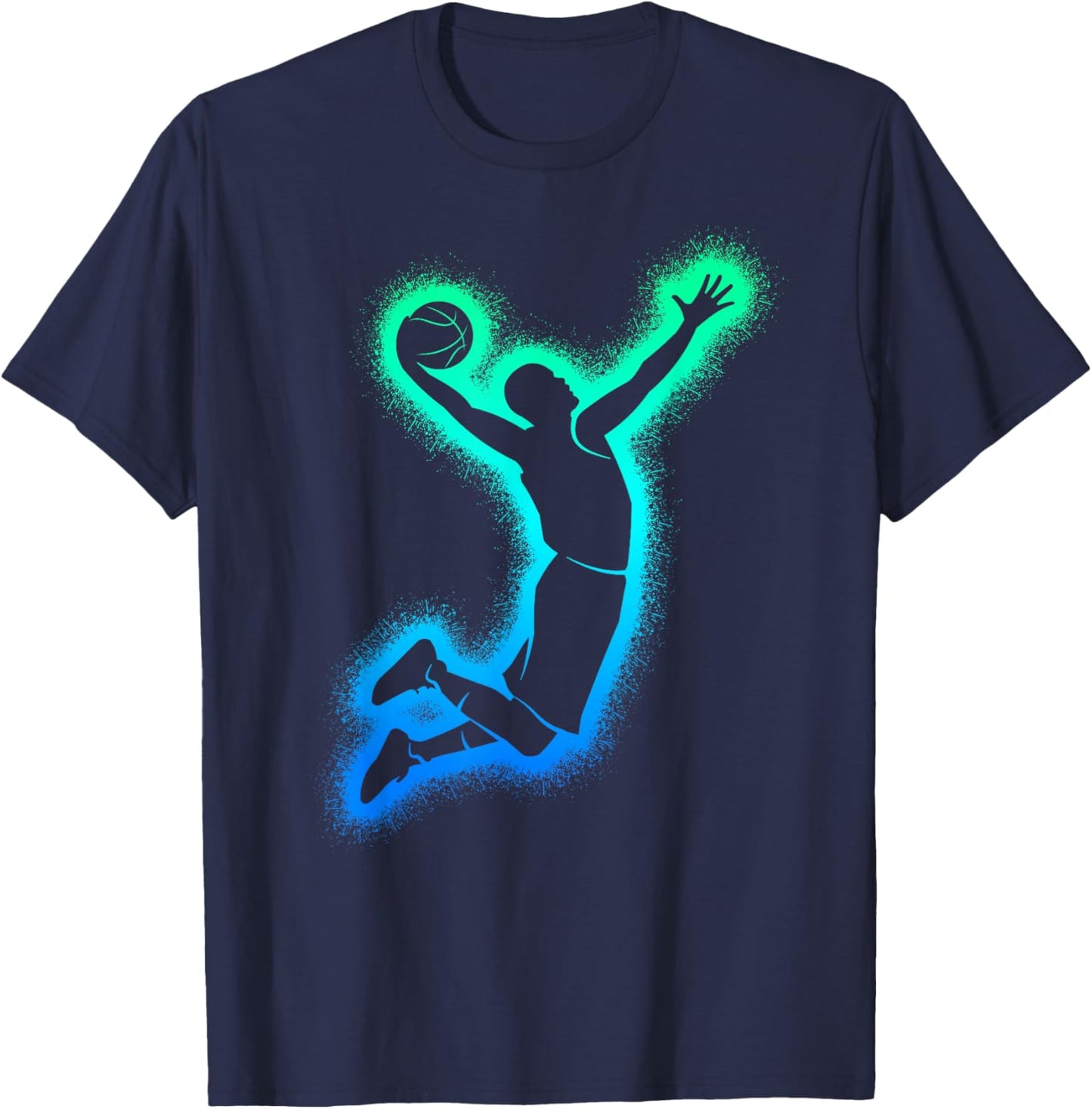 Dunking Basketball Player Men's Boys Basketball , black T-Shirt - T-Shirt | Navy