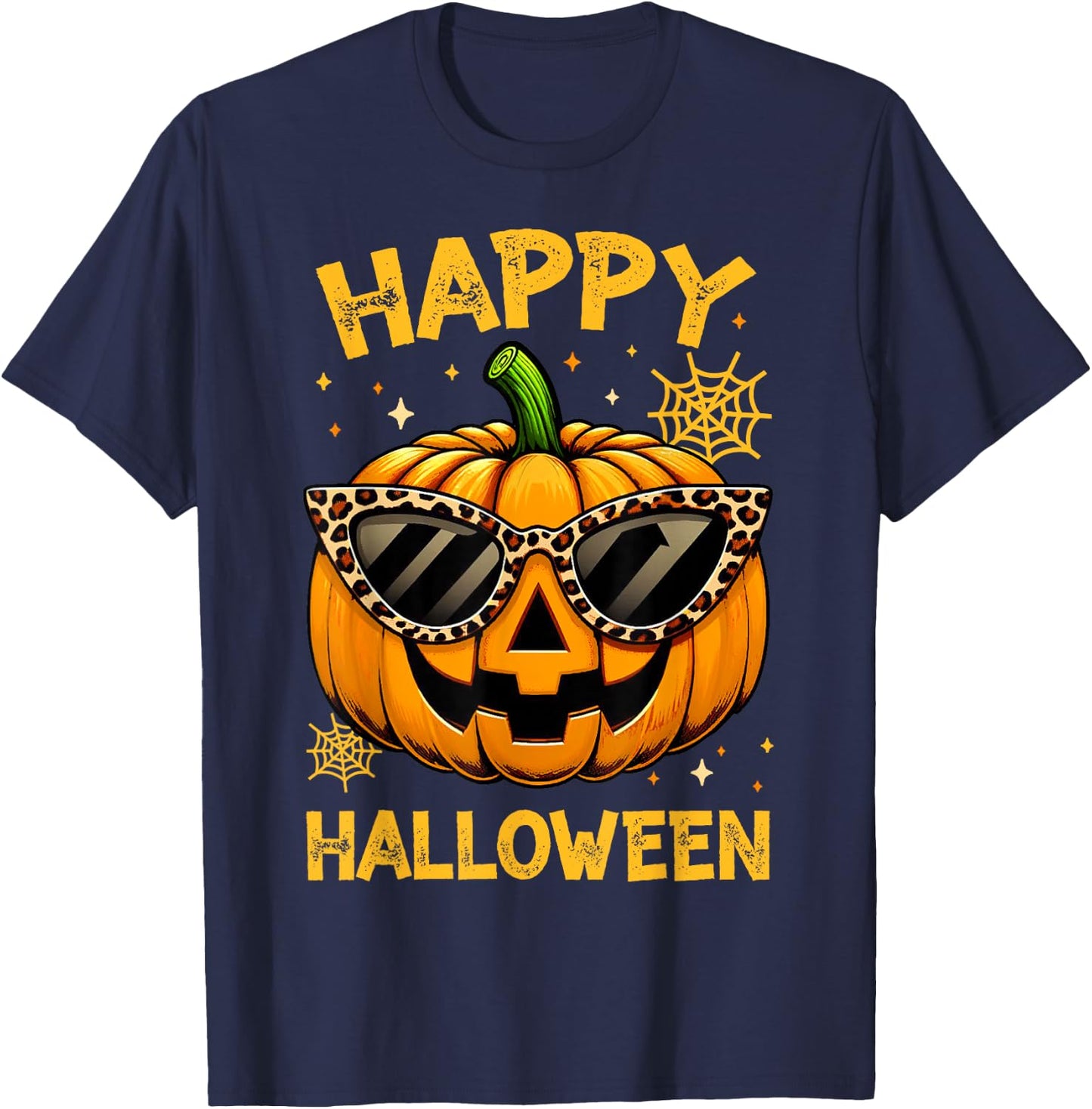 Trick Or Treat Halloween Funny Pumpkin Happy Halloween T-Shirt - T-Shirt | Navy