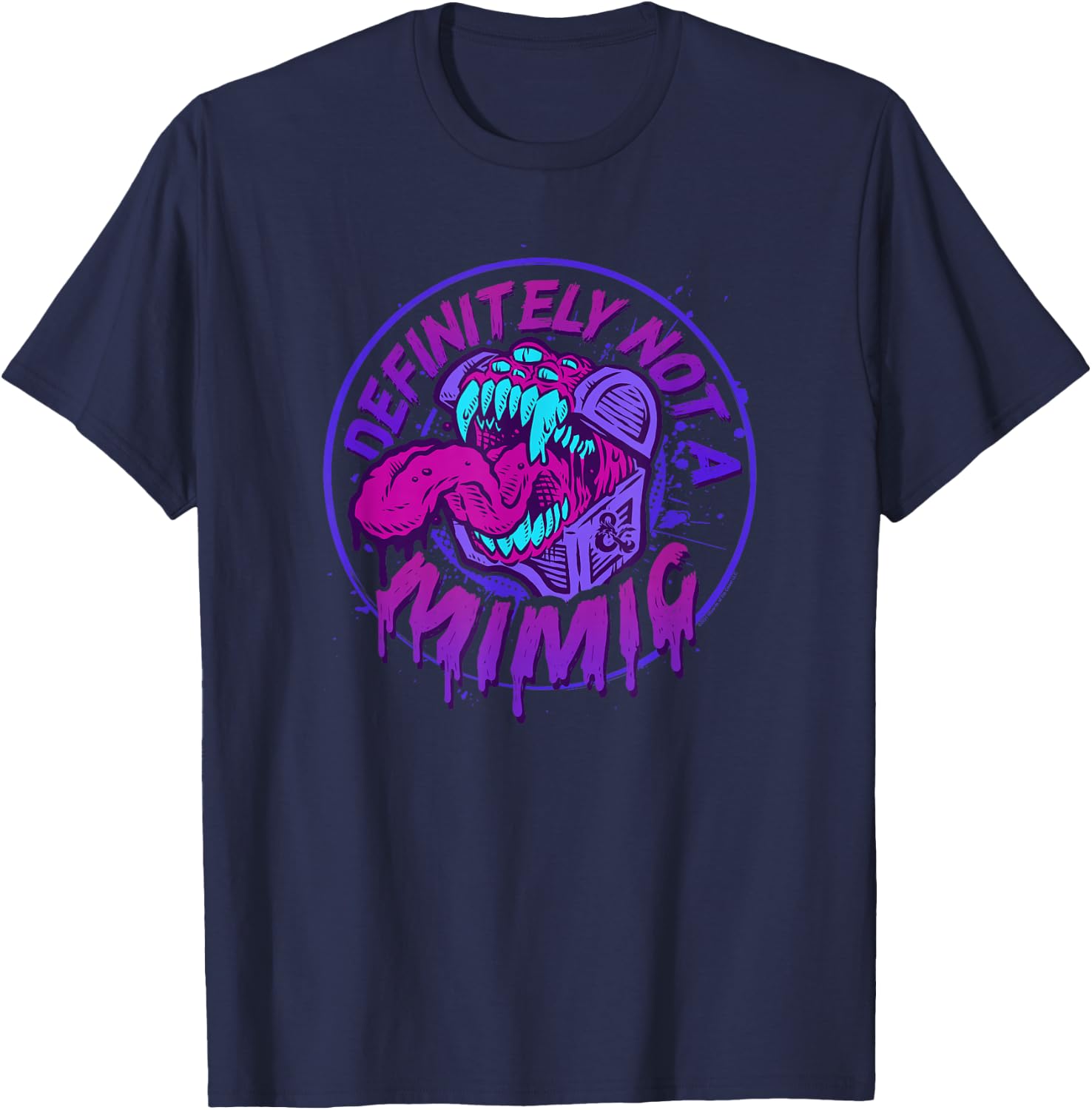 Dungeons & Dragons Definitely Not A Mimic Iconic Logo , black T-Shirt - T-Shirt | Navy