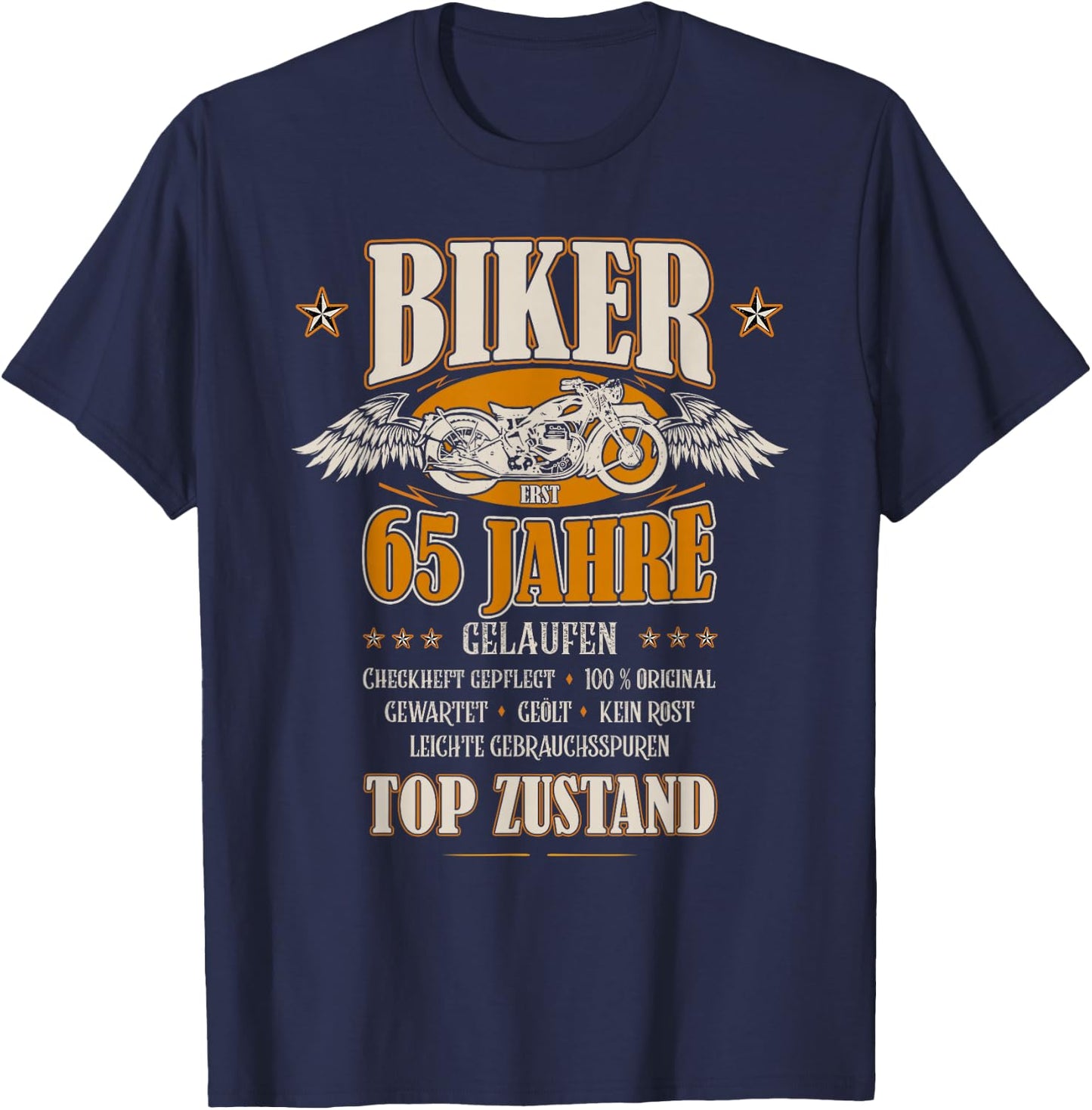 65. Geburtstag Biker Motorrad Mann Geschenk lustig T-Shirt - T-Shirt | Navy