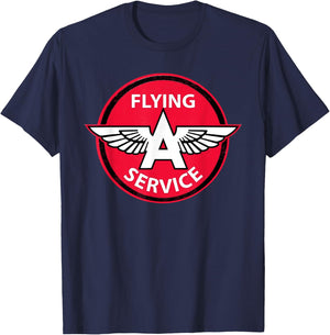 Retro Vintage Gas Station Flying A Service Motor Oil Car T-Shirt - T-Shirt | Navy