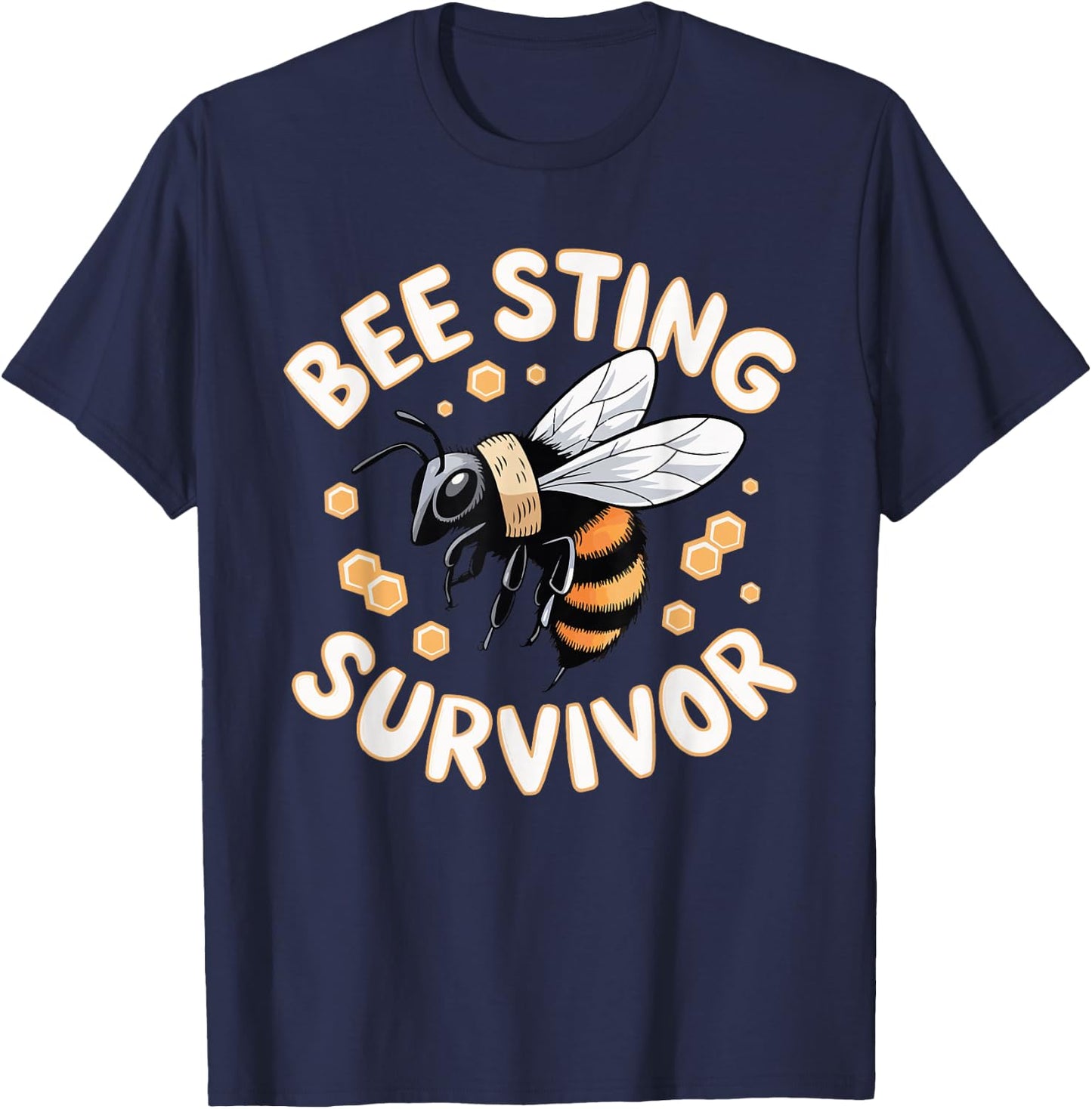Bee Sting Survivor T-Shirt - T-Shirt | Navy