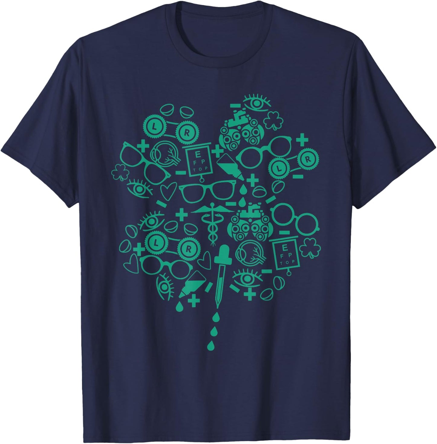 Optometry Optometrist St Patrick's Day Shamrock Eye Doctor T-Shirt - T-Shirt | Navy